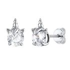 All Birthstone Available 14K White Gold Plated Unicorn Stud Earrings For Girls