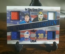 2020-21 LEAF In the Game 4 YOUR COUNTRY USA RELICS  33/35 Richter, Barrasso USA!