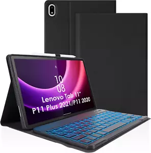 7 Colors Backlit Keyboard Case for 11Inch Lenovo Tab P11 11" Tab P11/P11 Plus - Picture 1 of 9