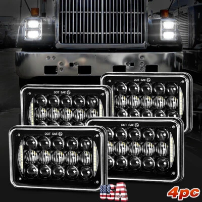 4x6" LED Headlights for Western Star 4900 1981-2002 International 9300 1988-2002 - Image 1 of 4