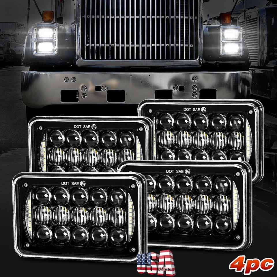 Faros LED 4x6" para Western Star 4900 1981-2002 International 9300 1988-2002 Foto 1 de 4