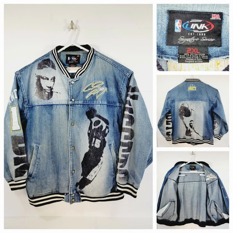 UNK NBA Signature Series Denver Nuggets Carmelo Anthony Mens 2XL Denim Jacket Cover
