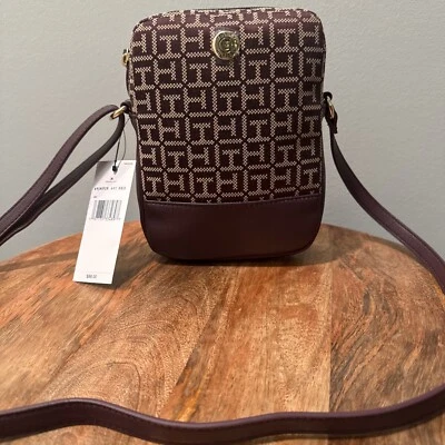 Tommy Hilfiger Women's Crossbody Bag With Logo Maroon New - Image 1 of 4
