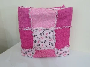 PINK BREAST CANCER CUT HOMEMADE THROW PRE-OWNED - Picture 1 of 2