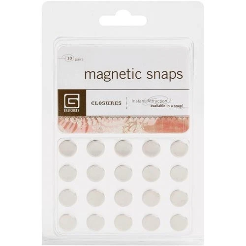 BasicGrey Magnetic Discs Snaps Small 20pc