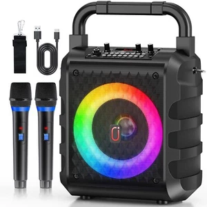 JYX Karaoke Machine System With 2 Mics Bluetooth 5.0 Speaker For Camping Party - Picture 1 of 14