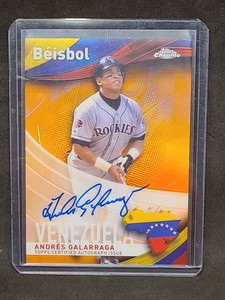 2021 Topps Chrome Andres Galarraga Beisbol Auto Orange Refractor /25 BA-AG