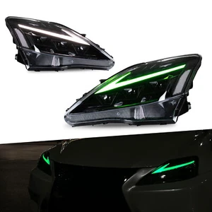 RGB LED Head Lights For Lexus IS250 350 C ISF 2006-2013 Start up Animation 2pcs - Picture 1 of 12