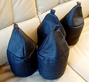 Türstopper 3 St. SCHWARZ ECHTLEDER Türpuffer Türdämpfer Fensterstopper Türsack  - Bild 1 von 3