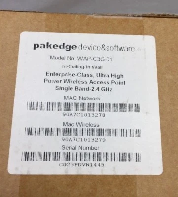NEW PAKEDGE WAP-C3G ENTERPRISE-CLASS HIGH POWER IN-CEILING WIRELESS ACCESS POINT - Image 1 of 2