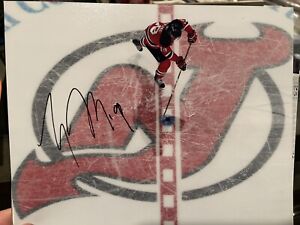 Travis Zajac Hand Signed Autograph New Jersey Devils 8x10 Overhead Logo GTP COA