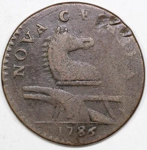 1786 Maris 15-J Leaning Head New Jersey Colonial Copper Coin - Picture 1 of 2
