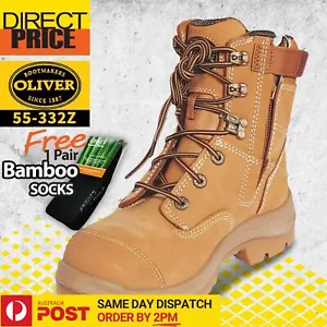 Oliver Work Boots 55332z Steel Toe Cap Safety Zip Sided Scuff Cap Steel Toe Cap - Picture 1 of 10