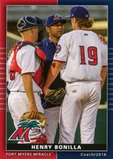 2016 Grandstand Fort Myers Miracle HENRY BONILLA RC TWINS COACH