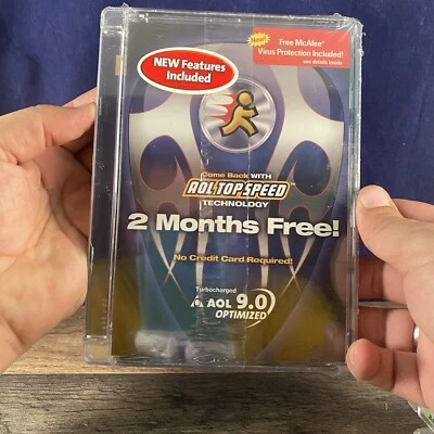 AOL 9.0 Optimized 2 Months Free McAfee Included CD ROM Discs New Sealed - Image 1 of 3