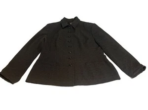 Jones New York Jacket Womens 16 Dark Polyester Blend Button Lined Blazer Coat - Picture 1 of 23