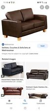 Heartlands chesterfield Brown Faux Leather 2 Seater Sofa -Brand New