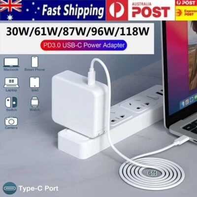 30W 61W 87W 96W PD Type-C Power Adapter Charger USB-C For Apple MacBook Pro Air - image 1 of 4