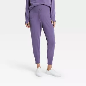 All in Motion Jogger Pants Womens XS to XXL Purple French Terry High Rise C1007 - Picture 1 of 1