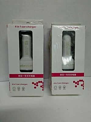 (2) Adaptador Cargador Coche USB Doble 4 En 1 Voltaje DC 5V 3.1A Probador iPhone Android Foto 1 de 4