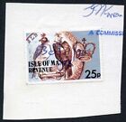 Isle Of Man 25P Multicoloured Qeii Pictorial Revenue Manuscript Cancel On Piece