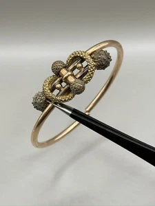 Antik Viktorianisch Etrusker Armband Klapp Armreif Gold Filled Vintage Nachlass - Bild 1 von 12