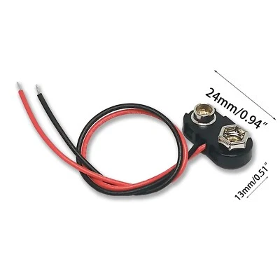 PP3 9V battery snap on connector clip tinned wire leads 150mm - Image 1 of 2