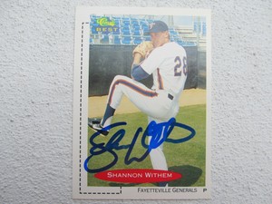 Tigers Shannon Withem Signed Autographed 1991 Fayetteville Generals Nr.Mint