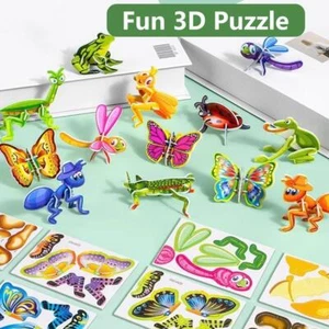 Rompecabezas de dibujos animados 3D para niños de 4 a 8 años rompecabezas educativo de insectos animales R3U9 - Imagen 1 de 23