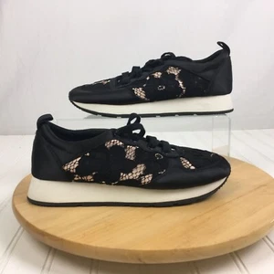 Zara Basic Black Satin & Lace Sneakers Womens Size 39 EU US Size 8 Shoes - Picture 1 of 9