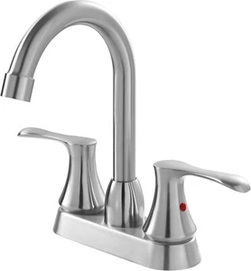 Comllen 4" Center set Bathroom Faucet, Brushed Nickel Modern Camper Vanity New - Picture 1 of 10