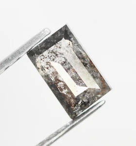 0.47 CT Natürlich Loser Baguette Salz Und Pfeffer Diamant Schwarz Grau Form - Bild 1 von 13