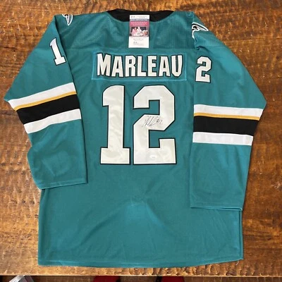 Patrick Marleau Signed Custom San Jose Sharks Jersey JSA Coa Autographed Foto 1 de 4
