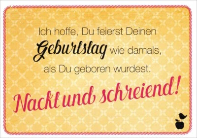Postkarte Sprüche & Humor "Ich hoffe, Du feierst Deinen Geburtstag wie ..." - Bild 1 von 2