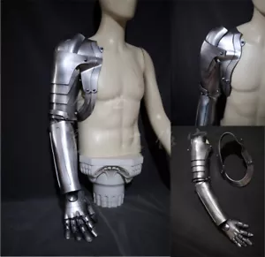 Fullmetal Alchemist Edward Elric Right Arm Armor Cosplay Prop Customized Silver - Picture 1 of 7