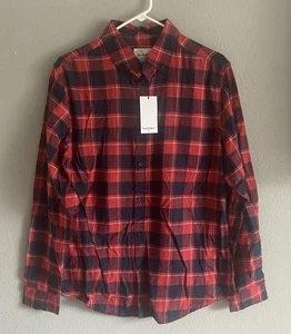 New Men's Plaid Standard Fit Long Sleeve 1-Pocket Flannel Button-Down Shirt - Picture 1 of 1