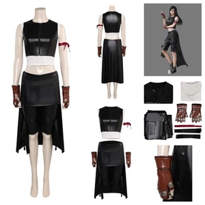 Final Game VII:Tifa Tifa Lockhart Cosplay Fantasy Black Costume Disguise suit - Picture 1 of 11