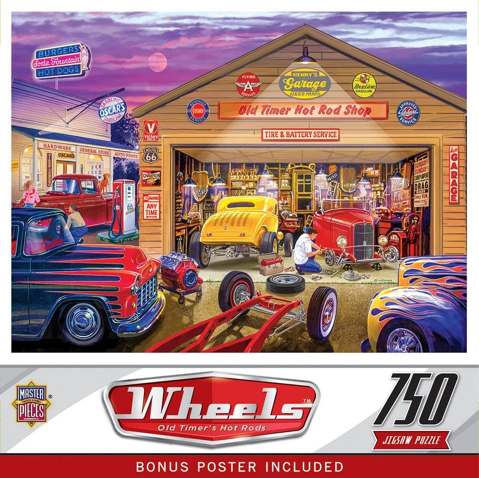 MasterPieces Wheels Old Timer's Hot Rods 750 PC Jigsaw Puzzle