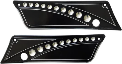 Cubierta de pestillo de alforja perforada negra AC Harley Electra Glide Ultra Classic 93-13 Foto 1 de 3