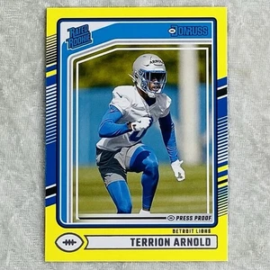 Terrion Arnold Rookie Yellow Press Proof 2024 Donruss NFL Football Card #371 - Bild 1 von 2