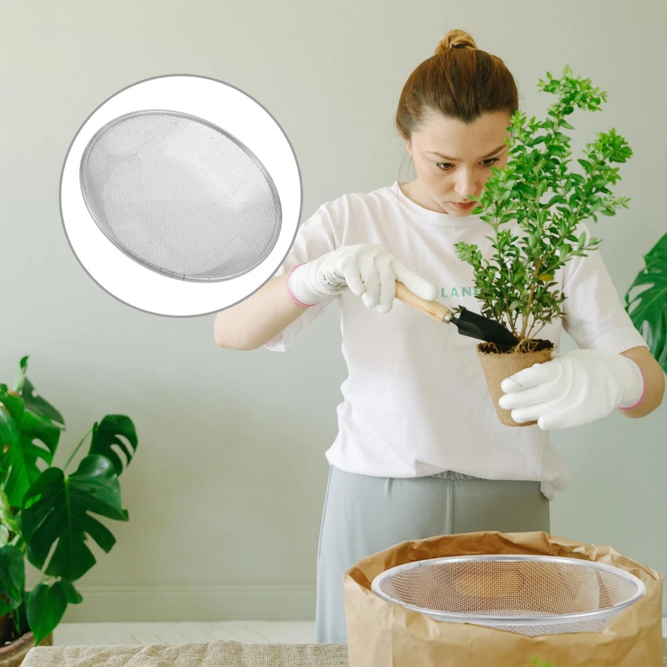  Steingarten-Sieb, Bodensieb, 30 cm, runde Garten-Erde-Siebpfanne, Sandsieb-Set - Bild 1 von 4