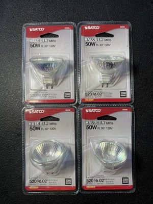 4 PACK - Satco S3446 50W MR16 Floodlight Bulb - Image 1 of 4