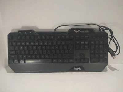 Magic Eagle Havit HV-KB558CM  Backlit Gaming Keyboard Black Tested n' Working - Image 1 of 4