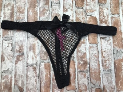 Women's Seven Til Midnight Sexy Black Net Lingere Panties Thong Size 3x/4x - Image 1 of 4