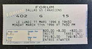 1996 Canadiens Montreal Forum Final Game Ticket Stub with Guy Lafleur Autograph - Foto 1 di 3