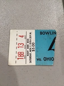 Boleto de fútbol americano Bowling Green 7 vs Ohio University 34 1970 7 de noviembre - Imagen 1 de 6