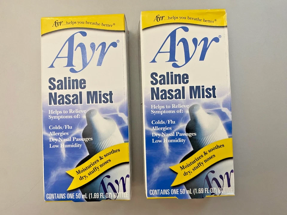 Носовой туман Ayr Saline для ежедневного ухода за носом, 50 мл (лот из 2) срок годности 2027/11 - Изображение 1 из 4
