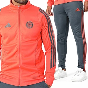 Adidas Tuta Uomo Bayern Monaco Grigio squadra Arancio calcio S M L XL ginnastica - Imagen 1 de 8