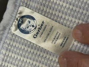 Gerber Blue White Stripe Thermal Waffle Weave Receiving Blanket BkCotton - Picture 1 of 14