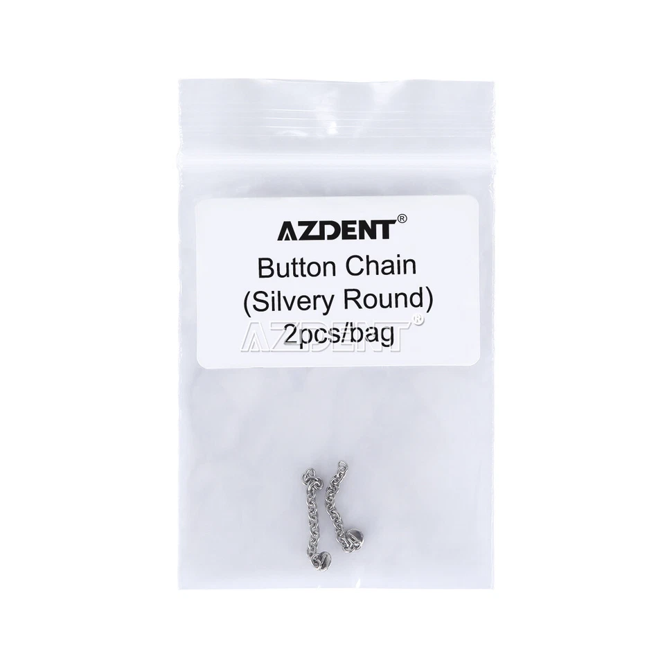 5bag Dental Orthodontic Traction Button Chain Silver Round AZDENT